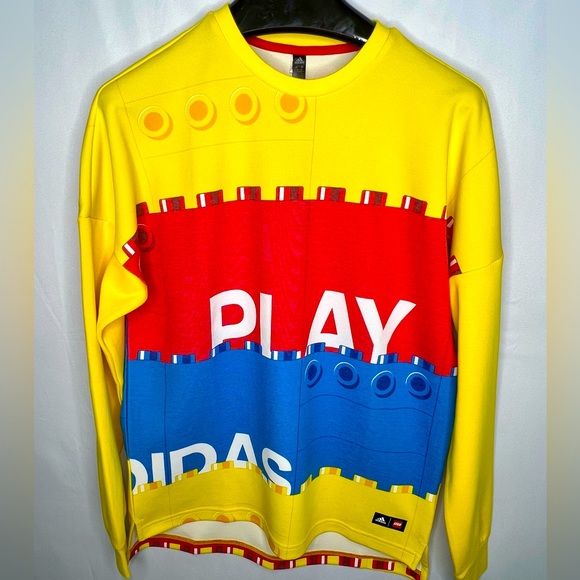 Adidas Kids U Lego CL Crew Sweatshirt white/red/yellow HP0947 XL sweater